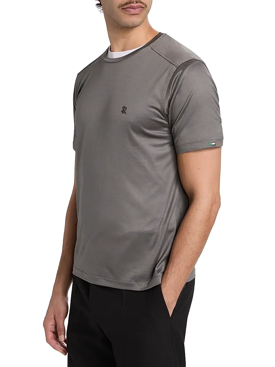 Stefano Ricci Men's Cotton Crewneck T-Shirt | Thumbnail 4 Stefano Ricci Men's Cotton Crewneck T-Shirt | Thumbnail 4