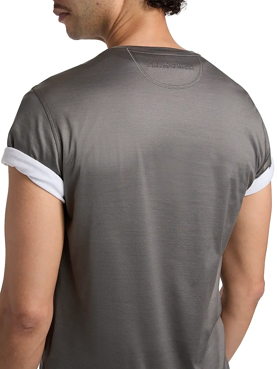 Stefano Ricci Men's Cotton Crewneck T-Shirt | Thumbnail 6 Stefano Ricci Men's Cotton Crewneck T-Shirt | Thumbnail 6