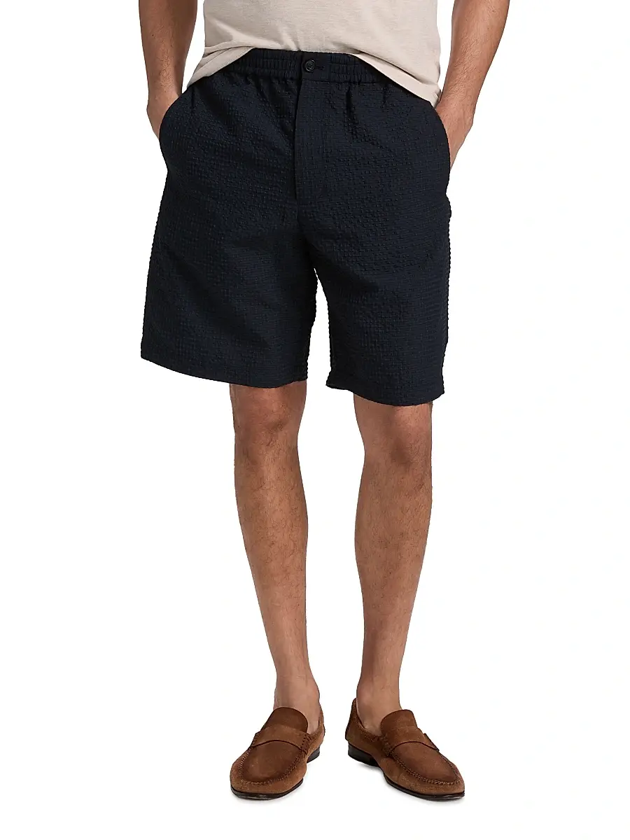 Emporio Armani Men's Textured Tech Seersucker Shorts | Thumbnail 3 Emporio Armani Men's Textured Tech Seersucker Shorts | Thumbnail 3
