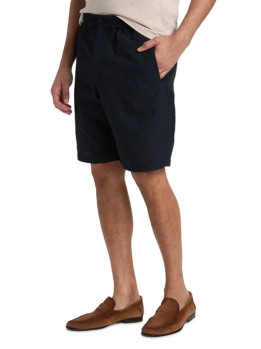 Emporio Armani Men's Textured Tech Seersucker Shorts | Thumbnail 4 Emporio Armani Men's Textured Tech Seersucker Shorts | Thumbnail 4