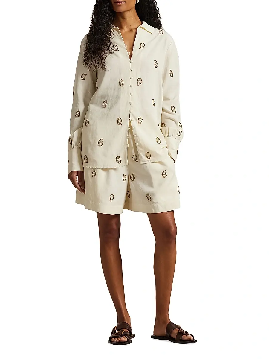 Polo Ralph Lauren Women's Anna Beaded Paisley Shorts | Thumbnail 2 Polo Ralph Lauren Women's Anna Beaded Paisley Shorts | Thumbnail 2
