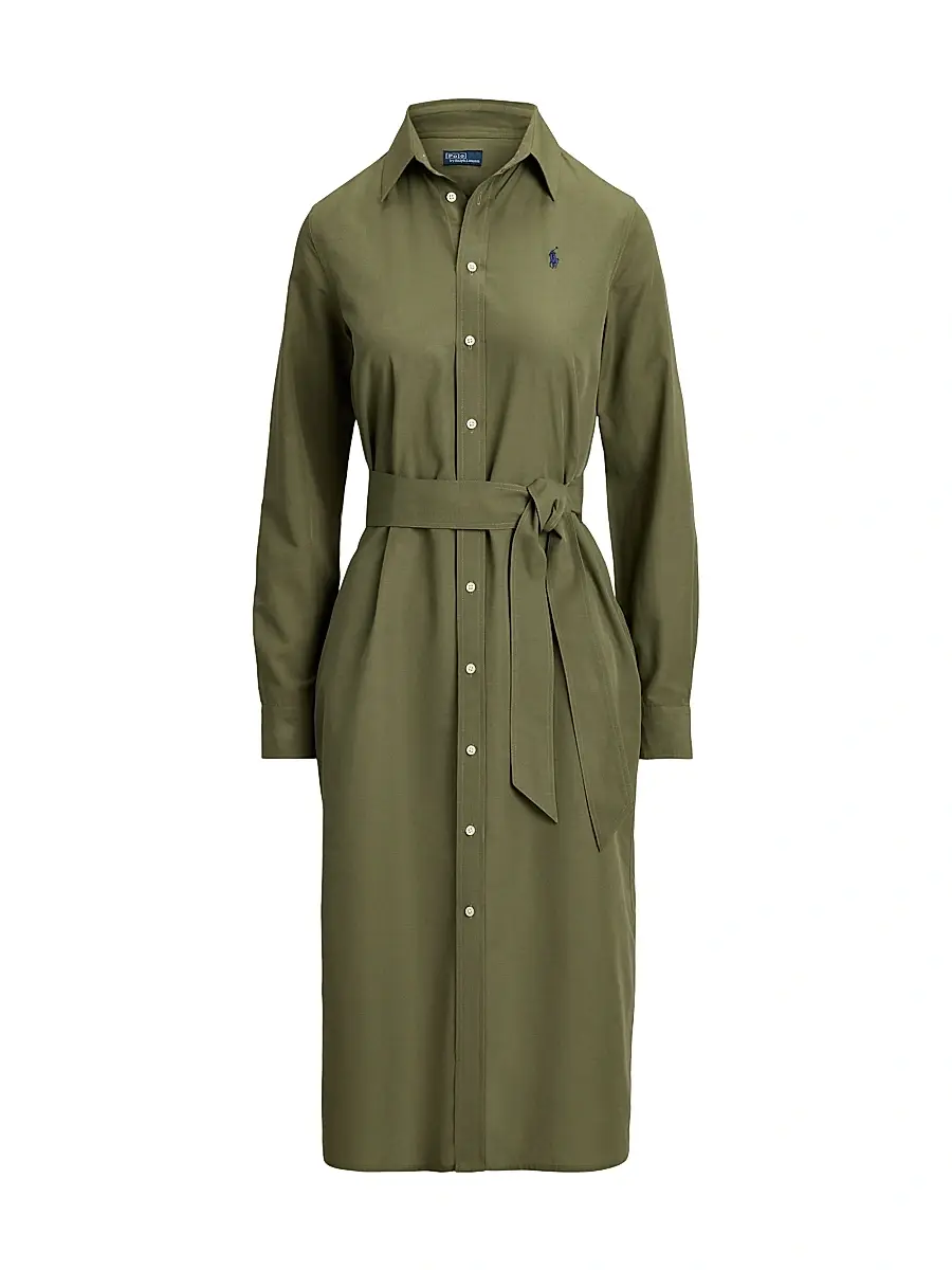 Polo Ralph Lauren Women's Kingsley Cotton-Linen Shirtdress - Supply Olive | Image 1 Polo Ralph Lauren Women's Kingsley Cotton-Linen Shirtdress - Supply Olive | Image 1