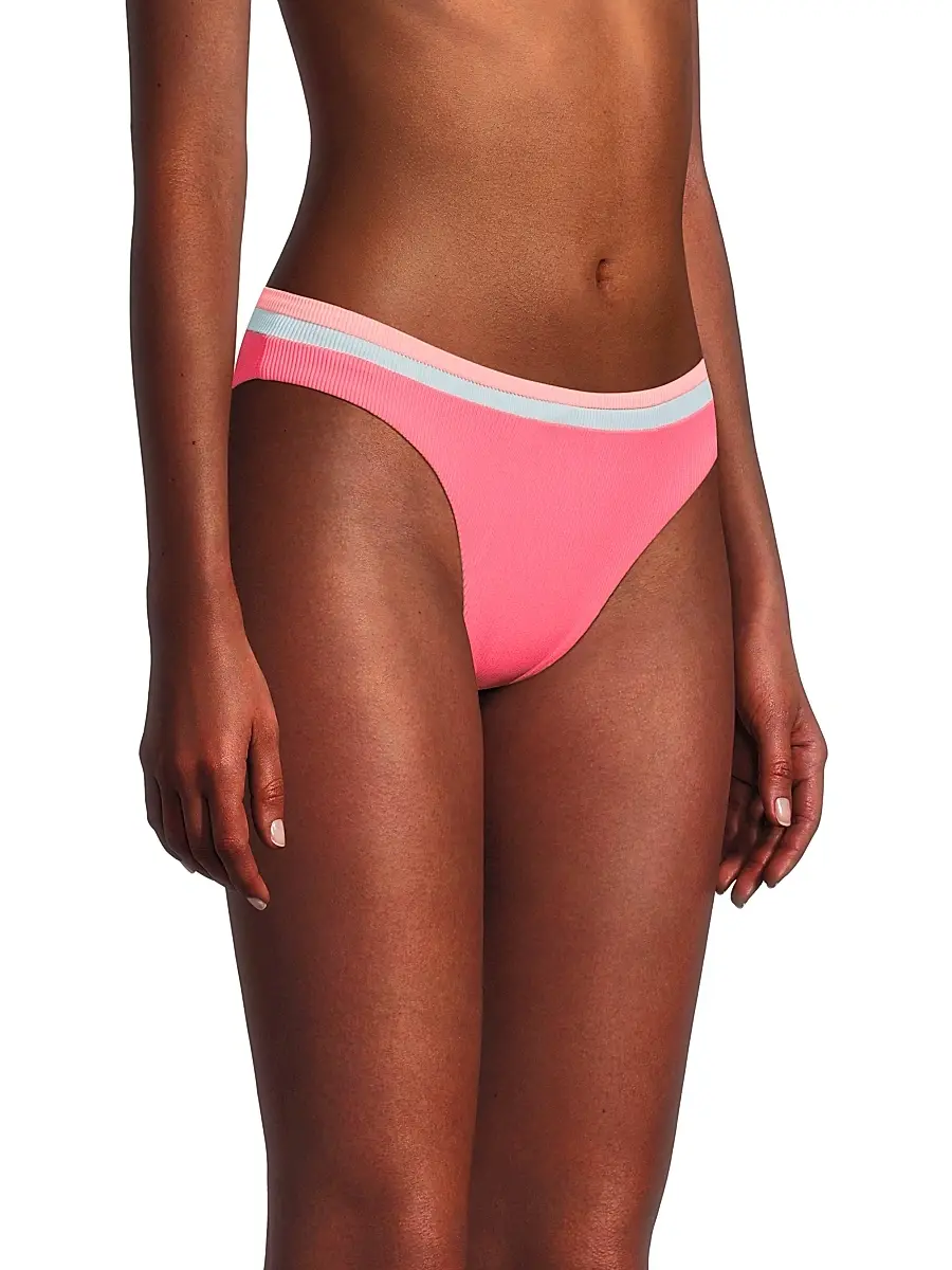 BEACH RIOT Women's Saffron Rib-Knit Bikini Bottom | Thumbnail 4