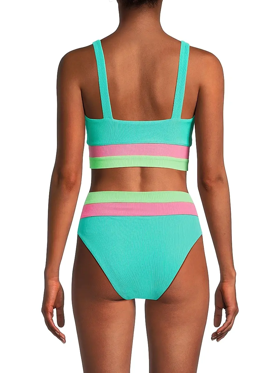 BEACH RIOT Women's Mackenzie Colorblocked Bikini Top | Thumbnail 5