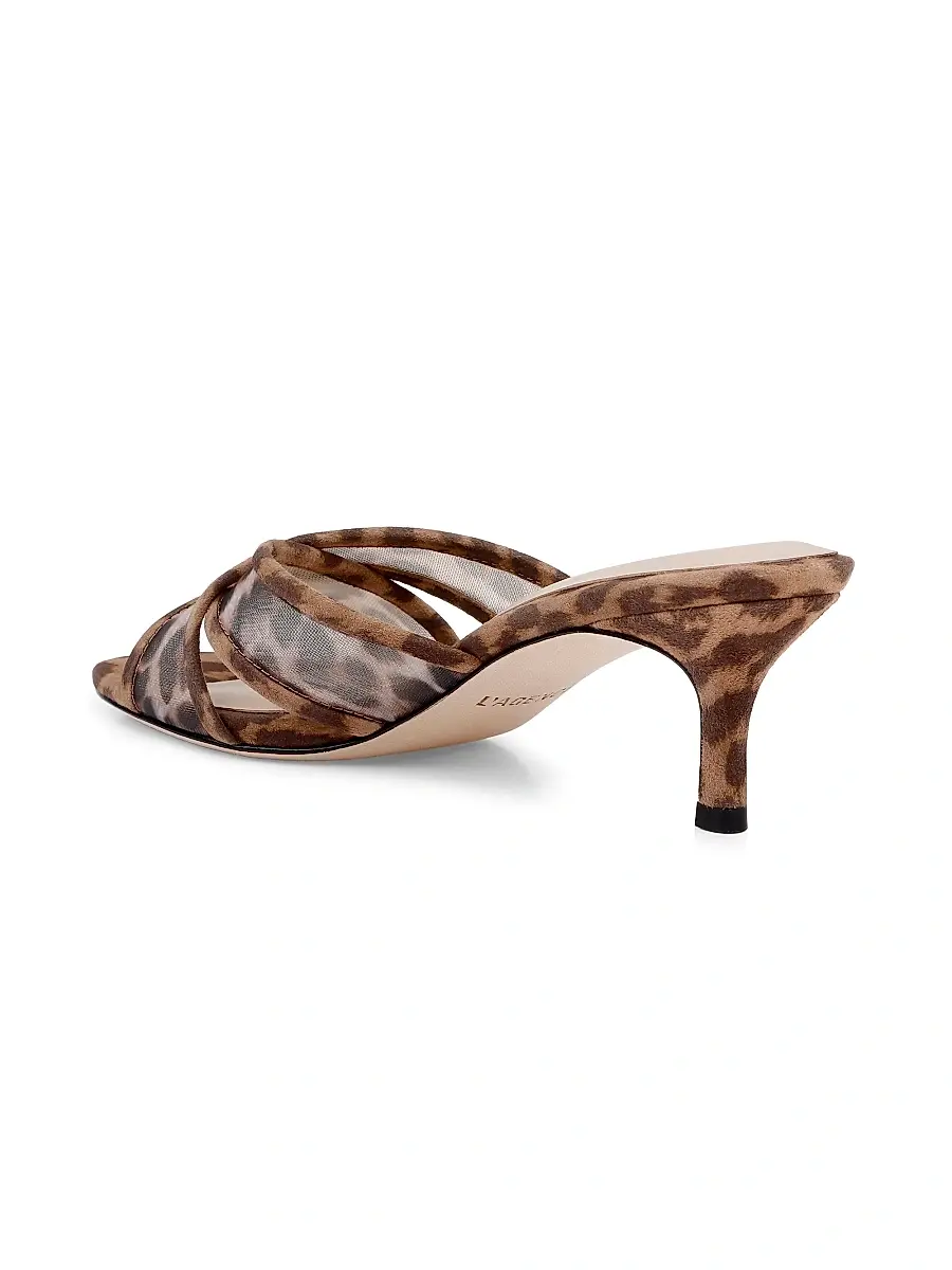 L'Agence Women's Padua 60MM Mesh-Suede Kitten-Heel Sandals | Thumbnail 3