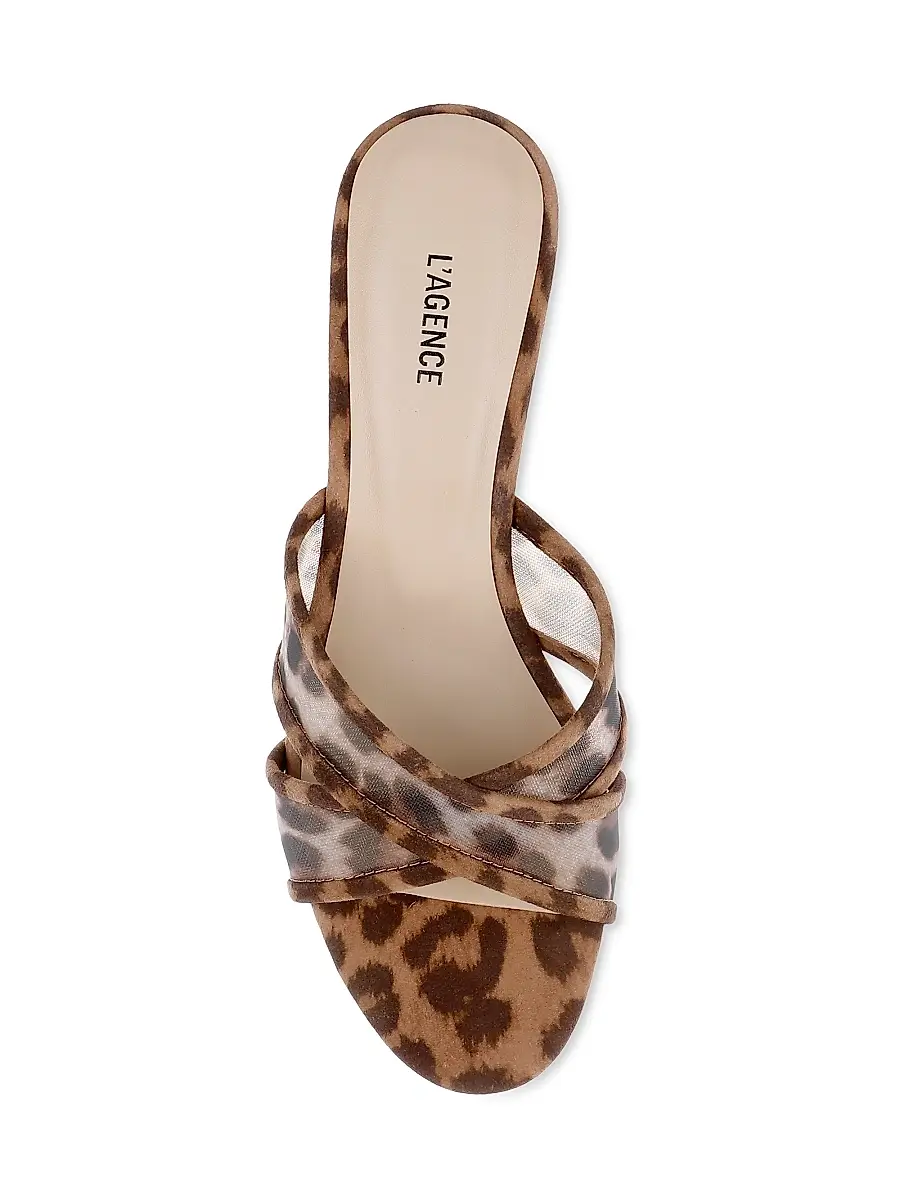L'Agence Women's Padua 60MM Mesh-Suede Kitten-Heel Sandals | Thumbnail 4