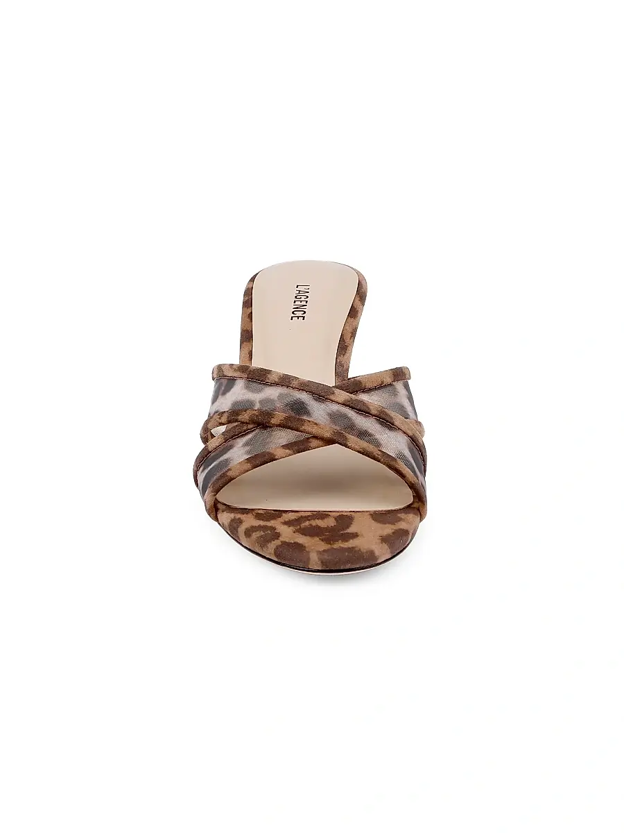 L'Agence Women's Padua 60MM Mesh-Suede Kitten-Heel Sandals | Thumbnail 5