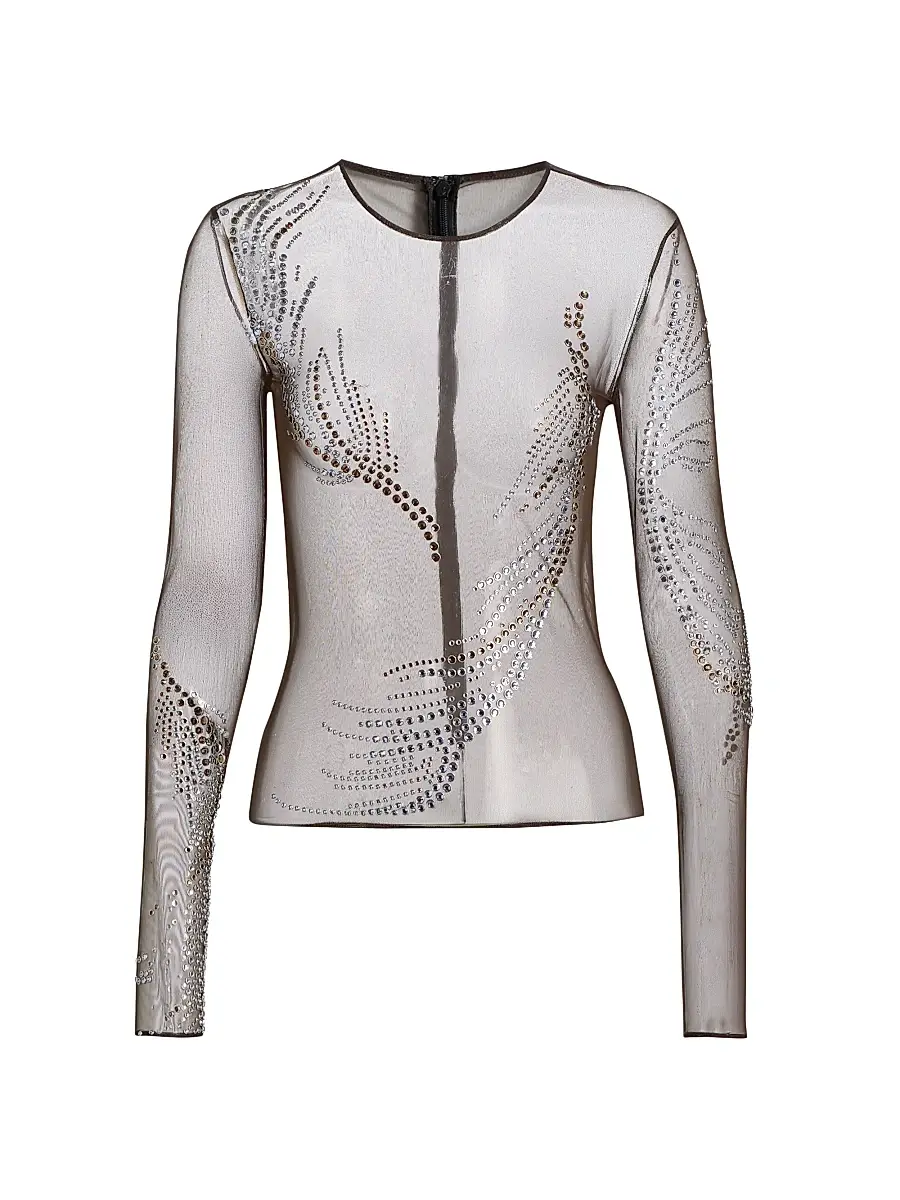 16Arlington Women's Darwin Embellished Mesh Top | Image 1 16Arlington Women's Darwin Embellished Mesh Top | Image 1
