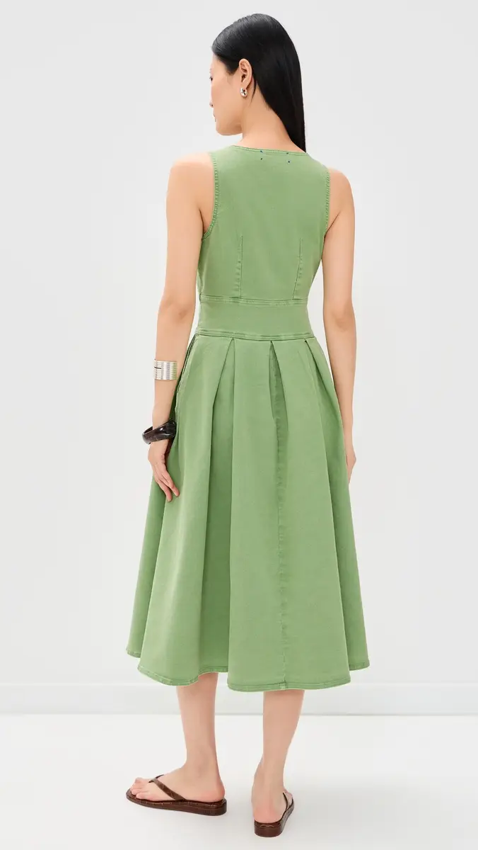 Hunter Bell Thompson Dress Leaf Green Denim | Thumbnail 3 Hunter Bell Thompson Dress Leaf Green Denim | Thumbnail 3