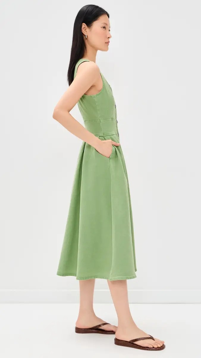 Hunter Bell Thompson Dress Leaf Green Denim | Thumbnail 4