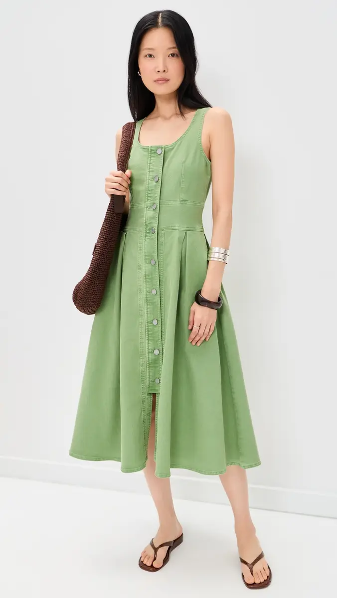 Hunter Bell Thompson Dress Leaf Green Denim | Thumbnail 5 Hunter Bell Thompson Dress Leaf Green Denim | Thumbnail 5