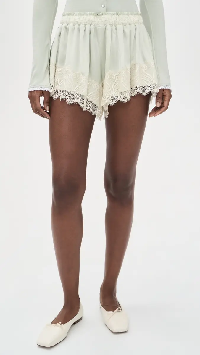Fait Par Foutch Esme Silk Shorts Sage | Thumbnail 2 Fait Par Foutch Esme Silk Shorts Sage | Thumbnail 2