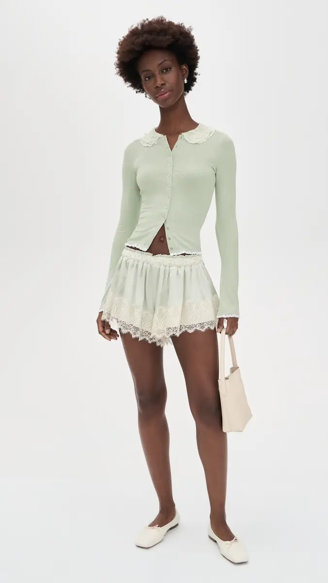 Fait Par Foutch Esme Silk Shorts Sage | Thumbnail 5 Fait Par Foutch Esme Silk Shorts Sage | Thumbnail 5