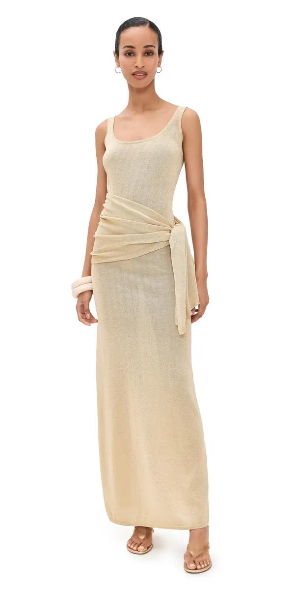 4th & Reckless Aria etallic Knitted axi Dress Gold | Image 1 4th & Reckless Aria etallic Knitted axi Dress Gold | Image 1