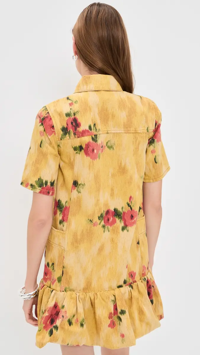 Ganni Print Peplum Mini Dress | Thumbnail 3