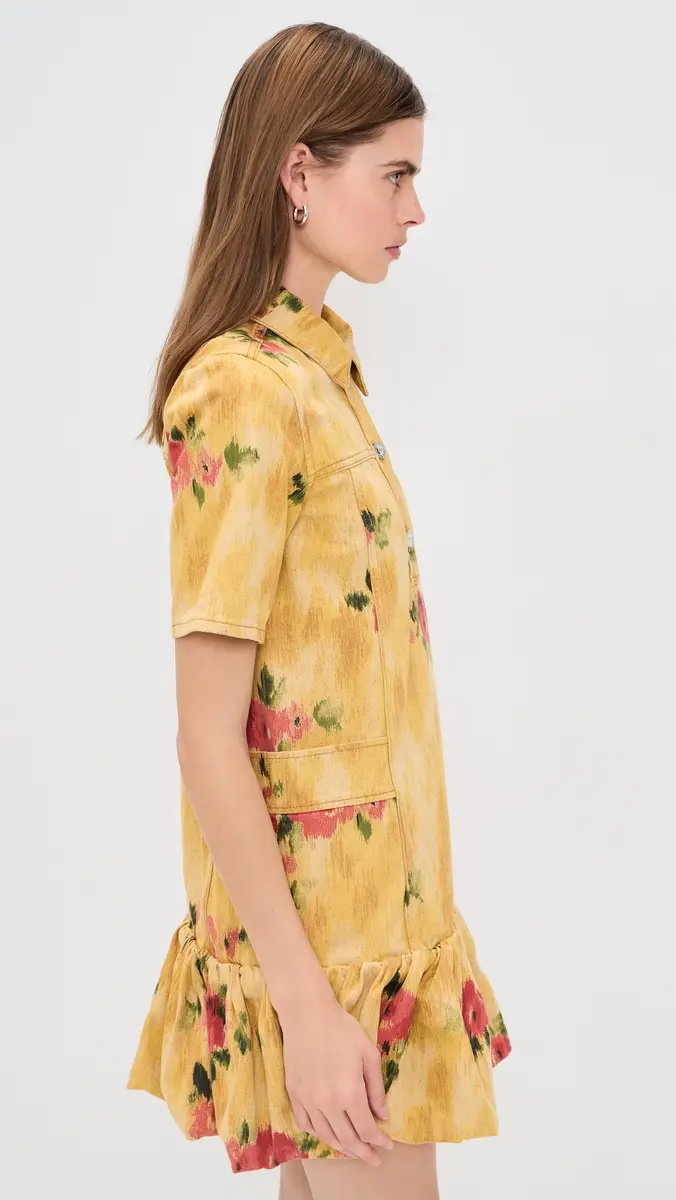 Ganni Print Peplum Mini Dress | Thumbnail 4