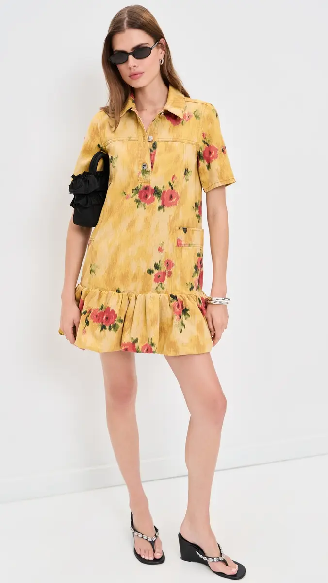 Ganni Print Peplum Mini Dress | Thumbnail 5