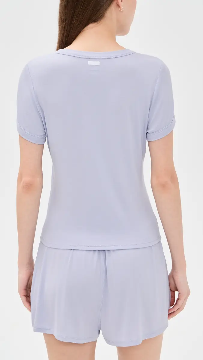Lunya Soft Modal Rib Tee Shorts et Quiet Lilac | Thumbnail 3 Lunya Soft Modal Rib Tee Shorts et Quiet Lilac | Thumbnail 3