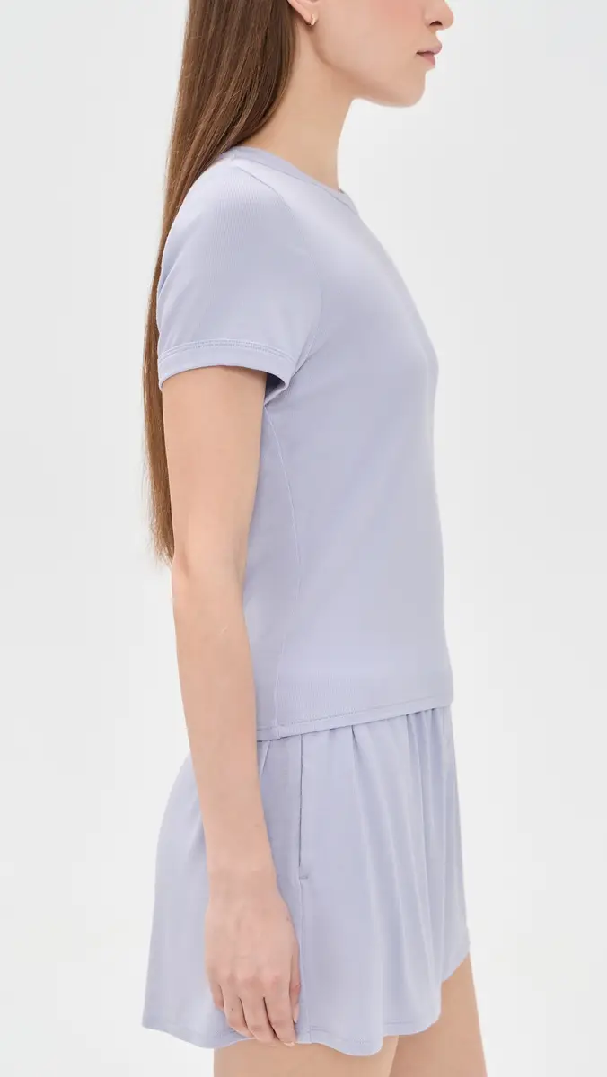 Lunya Soft Modal Rib Tee Shorts et Quiet Lilac | Thumbnail 4 Lunya Soft Modal Rib Tee Shorts et Quiet Lilac | Thumbnail 4