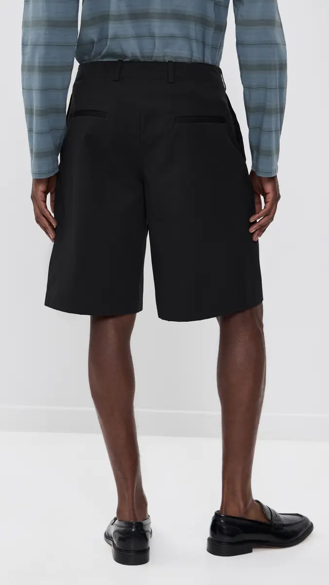 Our Legacy Pleated Shorts 11 Studio Black Micro Canvas | Thumbnail 3