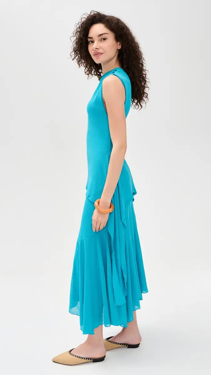 Ganni Marl Mesh Draped Knot Dress | Thumbnail 4 Ganni Marl Mesh Draped Knot Dress | Thumbnail 4