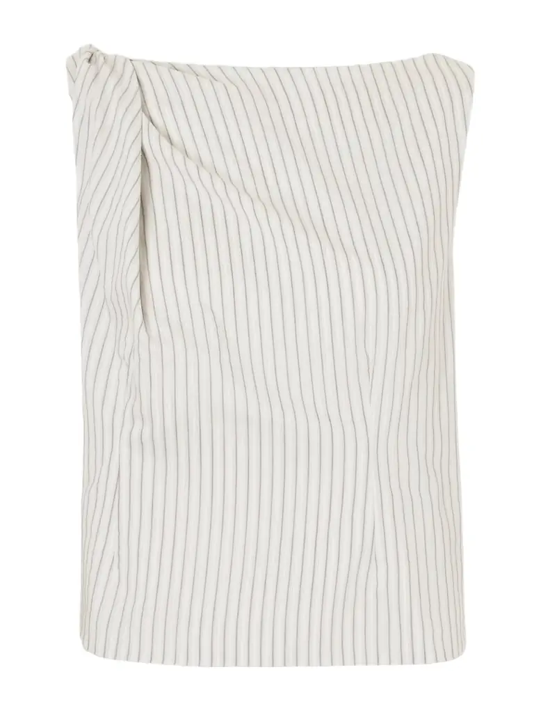 RÓHE Draped Striped Silk And Cotton-blend Blouse | Image 1 RÓHE Draped Striped Silk And Cotton-blend Blouse | Image 1