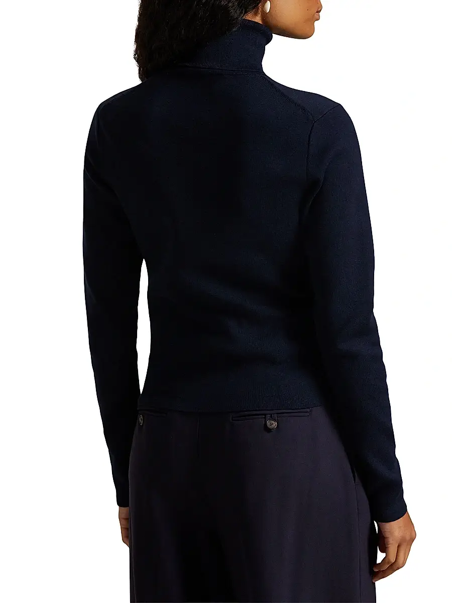 Polo Ralph Lauren Women's Logo Stretch Cotton-Blend Turtleneck Sweater | Thumbnail 3 Polo Ralph Lauren Women's Logo Stretch Cotton-Blend Turtleneck Sweater | Thumbnail 3