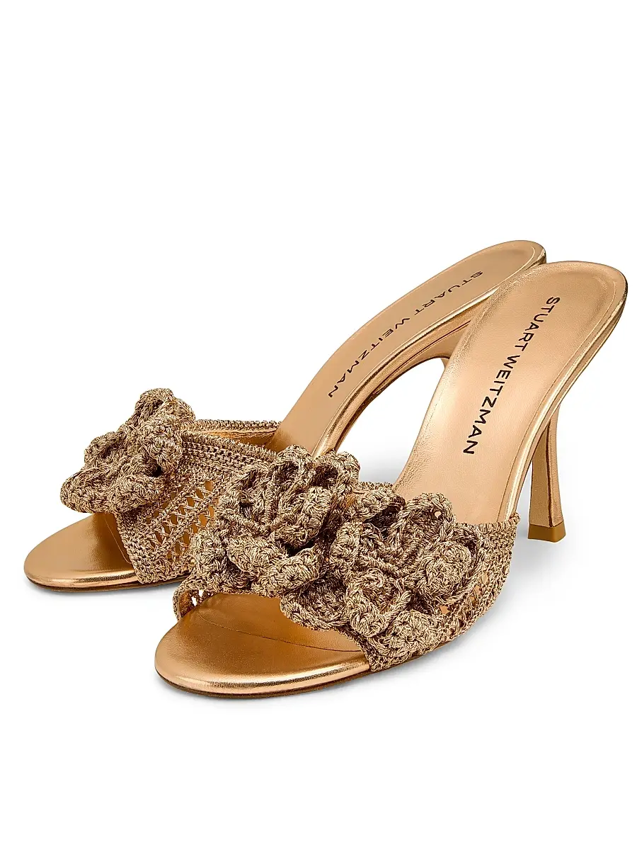 Stuart Weitzman Women's Lotus 85MM Crochet Sandals | Thumbnail 2 Stuart Weitzman Women's Lotus 85MM Crochet Sandals | Thumbnail 2