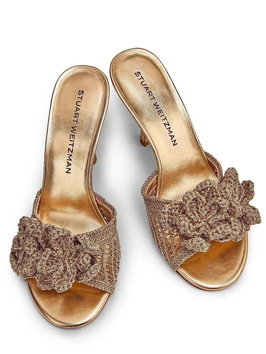 Stuart Weitzman Women's Lotus 85MM Crochet Sandals | Thumbnail 4 Stuart Weitzman Women's Lotus 85MM Crochet Sandals | Thumbnail 4