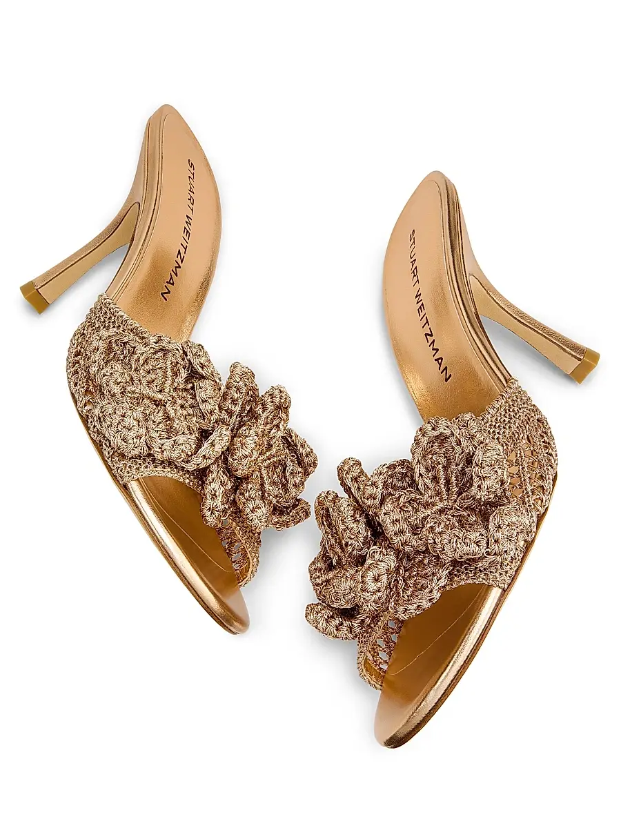 Stuart Weitzman Women's Lotus 85MM Crochet Sandals | Thumbnail 6 Stuart Weitzman Women's Lotus 85MM Crochet Sandals | Thumbnail 6