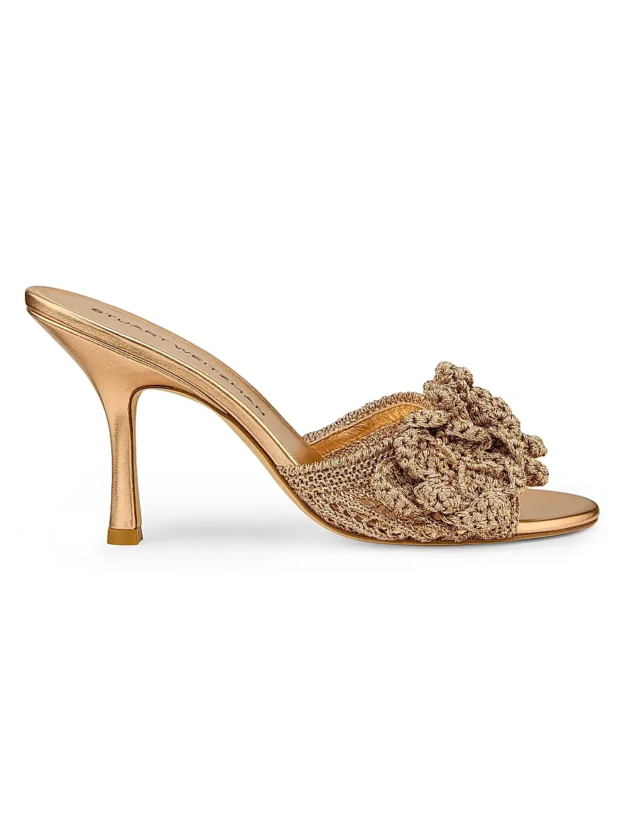 Stuart Weitzman Women's Lotus 85MM Crochet Sandals