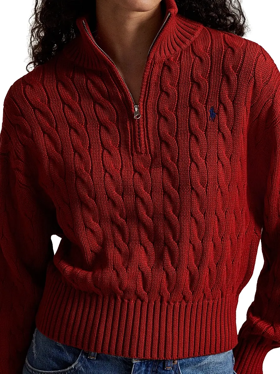 Polo Ralph Lauren Women's Cable-Knit Quarter-Zip Sweater | Thumbnail 5 Polo Ralph Lauren Women's Cable-Knit Quarter-Zip Sweater | Thumbnail 5
