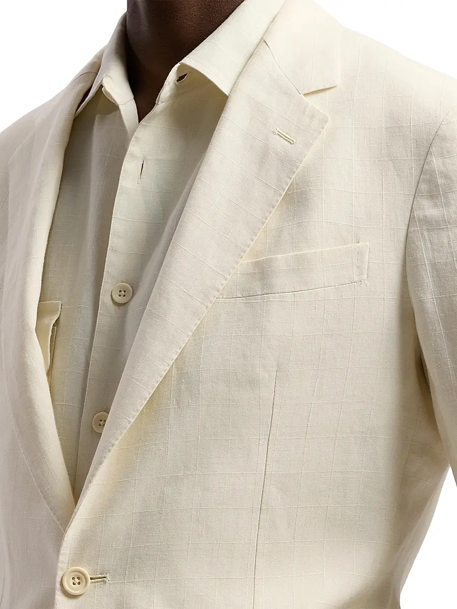 Ralph Lauren Purple Label Men's Hadley Hand-Tailored Linen Suit Jacket | Thumbnail 6