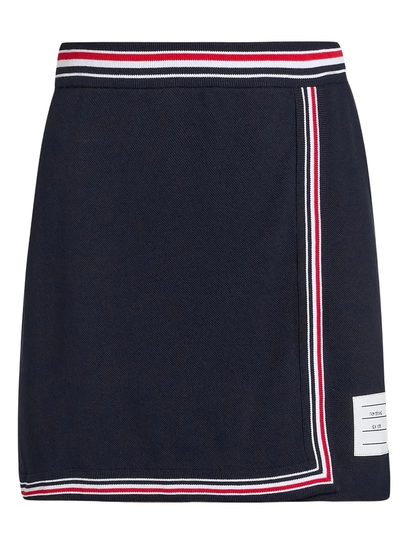 Women's Classic Piqué Stripe Wrap-Style Miniskirt Women's Classic Piqué Stripe Wrap-Style Miniskirt