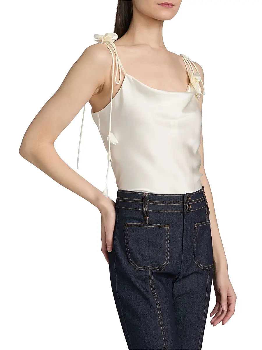 Cinq à Sept Women's Trailing Flower Marta Silk Cami | Thumbnail 4