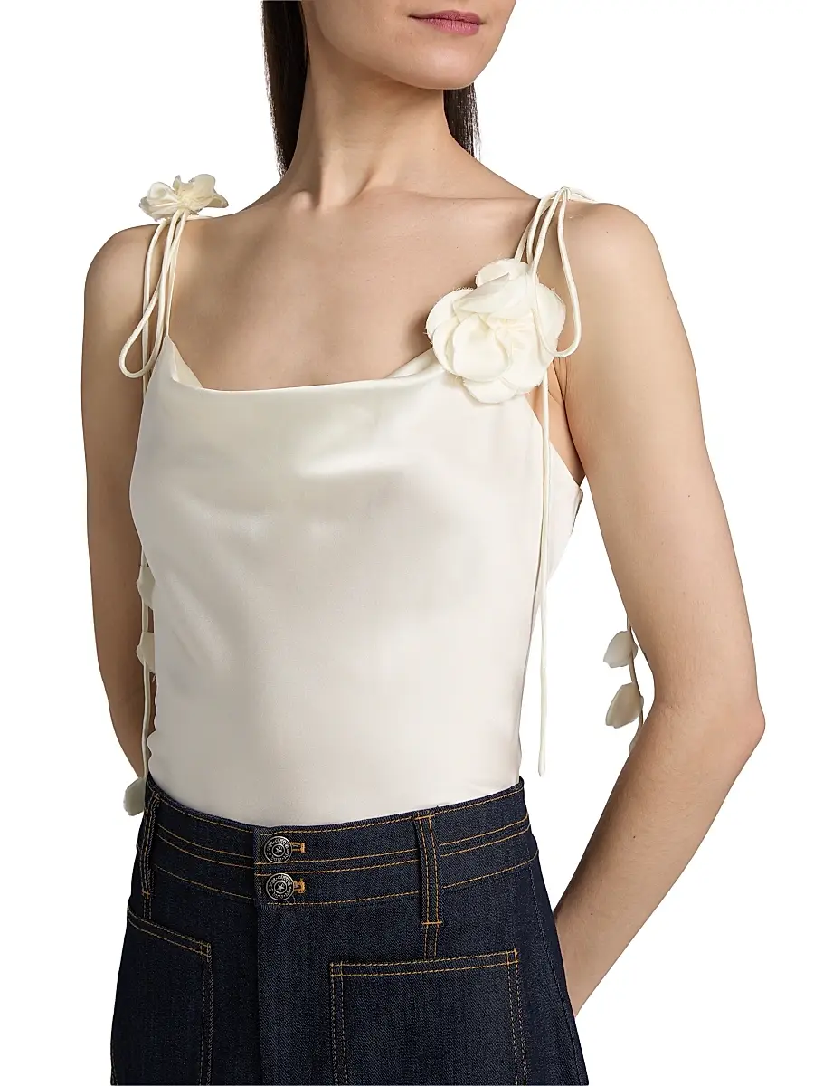 Cinq à Sept Women's Trailing Flower Marta Silk Cami | Thumbnail 6