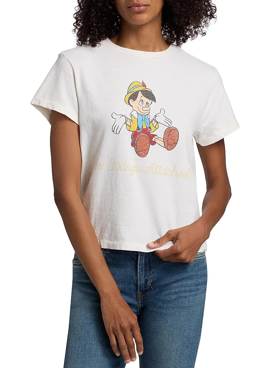 RE/DONE Women's Pinocchio Cotton-Blend Crewneck T-Shirt | Thumbnail 3 RE/DONE Women's Pinocchio Cotton-Blend Crewneck T-Shirt | Thumbnail 3