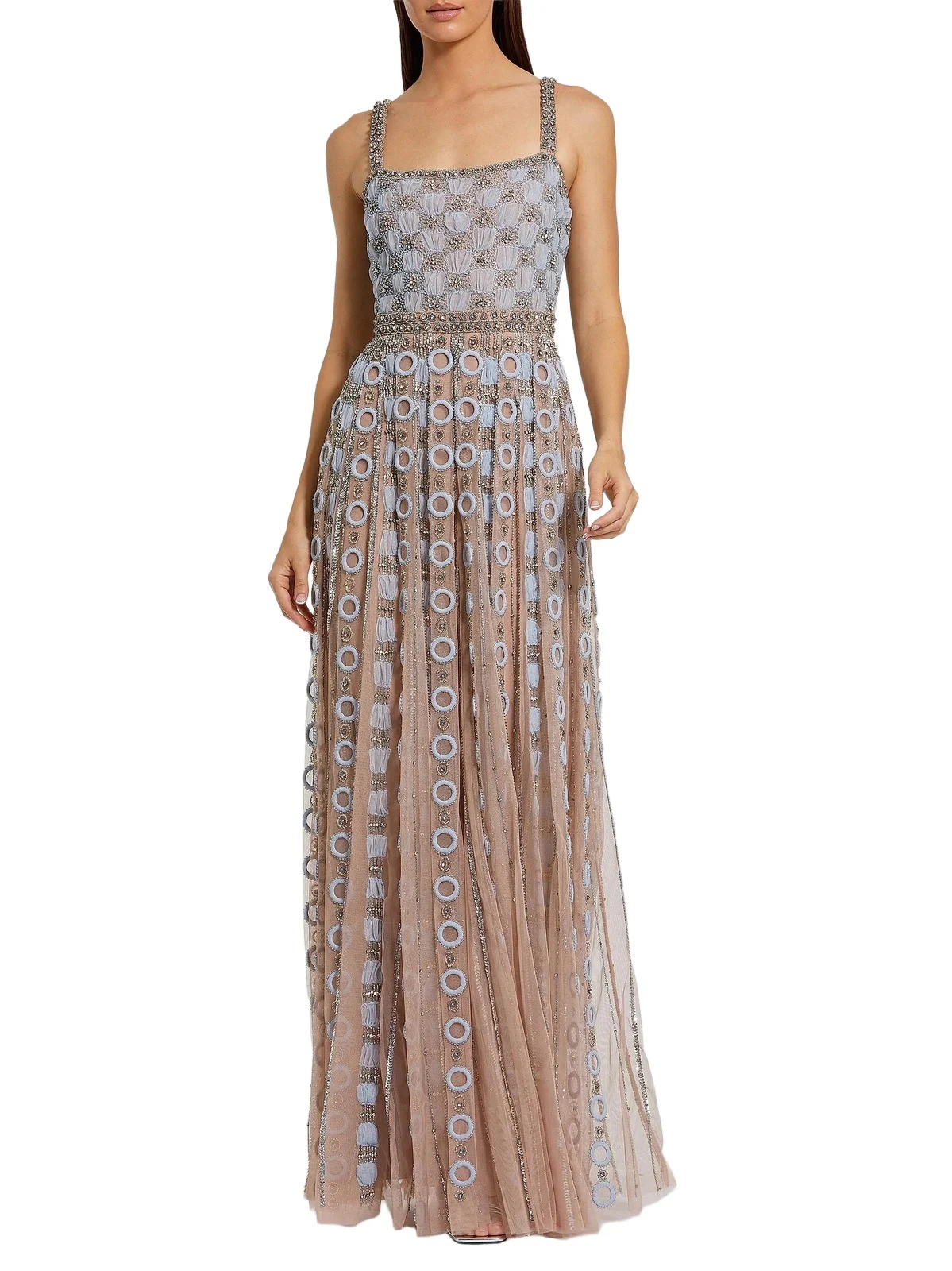Women's Petite Embellished Tulle Eyelet A-Line Gown Women's Petite Embellished Tulle Eyelet A-Line Gown