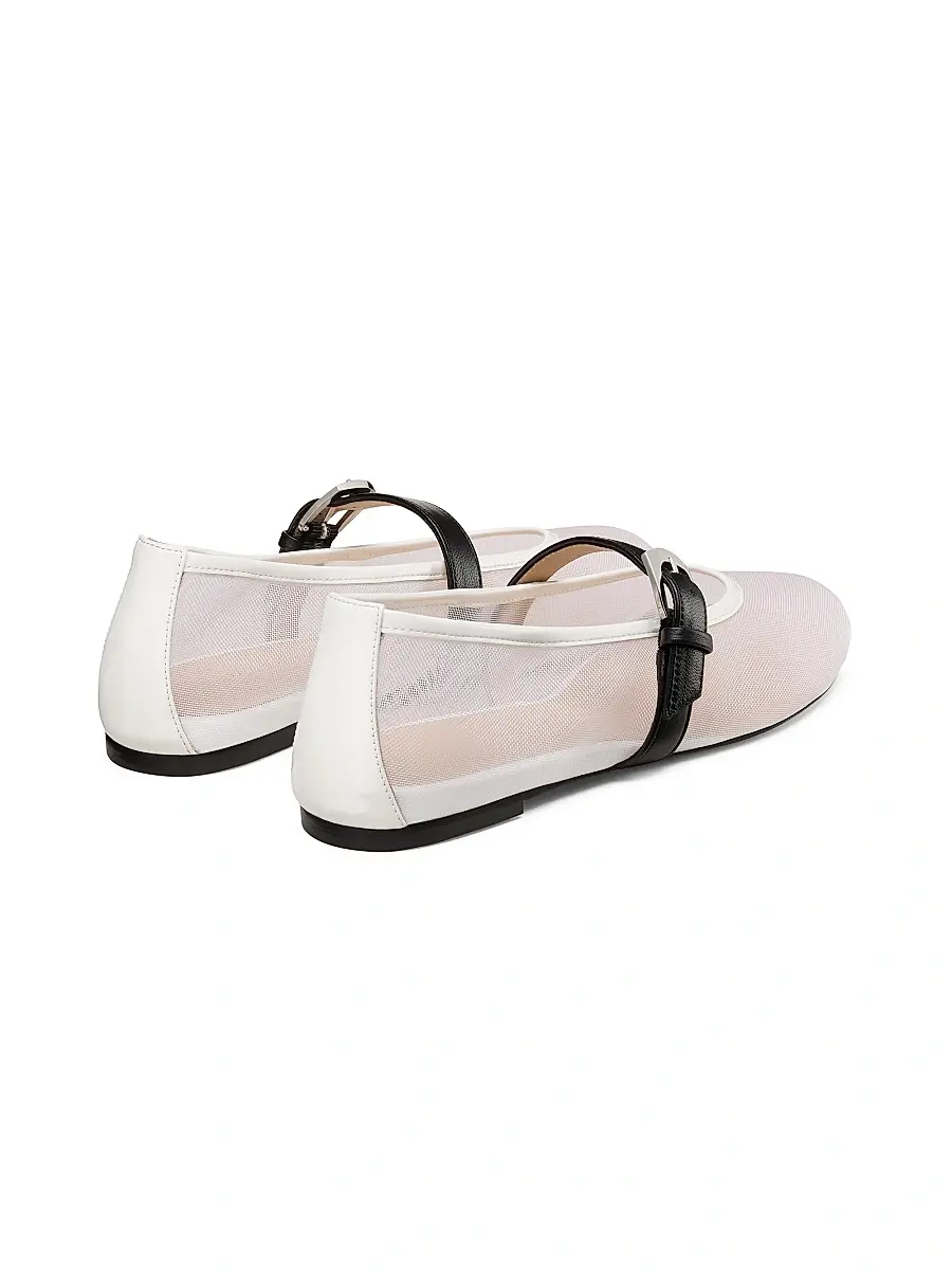 Stuart Weitzman Women's Sai Bareitall Mesh-Leather Mary Janes | Thumbnail 4 Stuart Weitzman Women's Sai Bareitall Mesh-Leather Mary Janes | Thumbnail 4