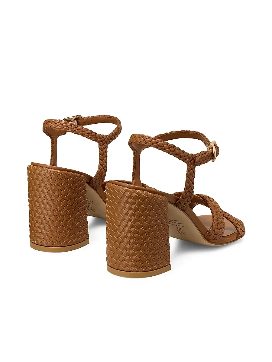 Stuart Weitzman Women's Alyssa 85MM Woven Leather Block-Heel Sandals | Thumbnail 3 Stuart Weitzman Women's Alyssa 85MM Woven Leather Block-Heel Sandals | Thumbnail 3