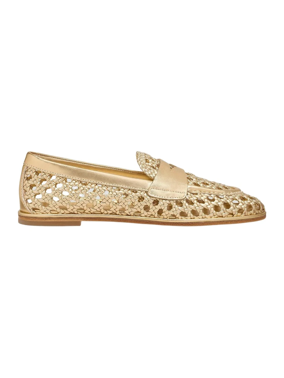 Women's Spencer Open-Knit Leather Penny Loafers