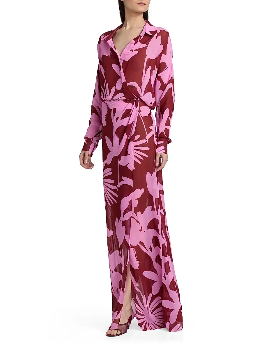 EYWASOULS MALIBU Women's Lou Floral Maxi Shirtdress | Thumbnail 4 EYWASOULS MALIBU Women's Lou Floral Maxi Shirtdress | Thumbnail 4