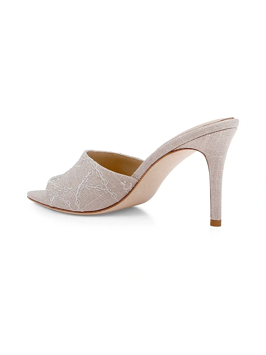 L'Agence Women's Lolita VII 90MM Linen Mules | Thumbnail 3