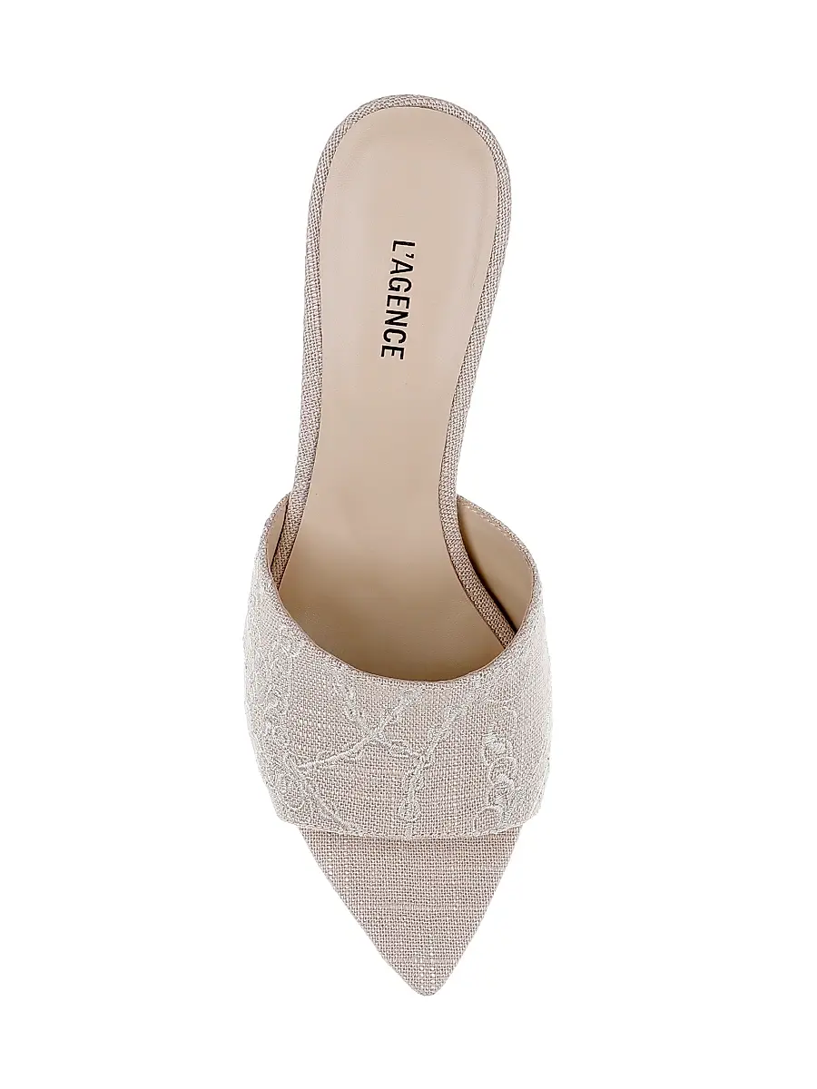 L'Agence Women's Lolita VII 90MM Linen Mules | Thumbnail 4