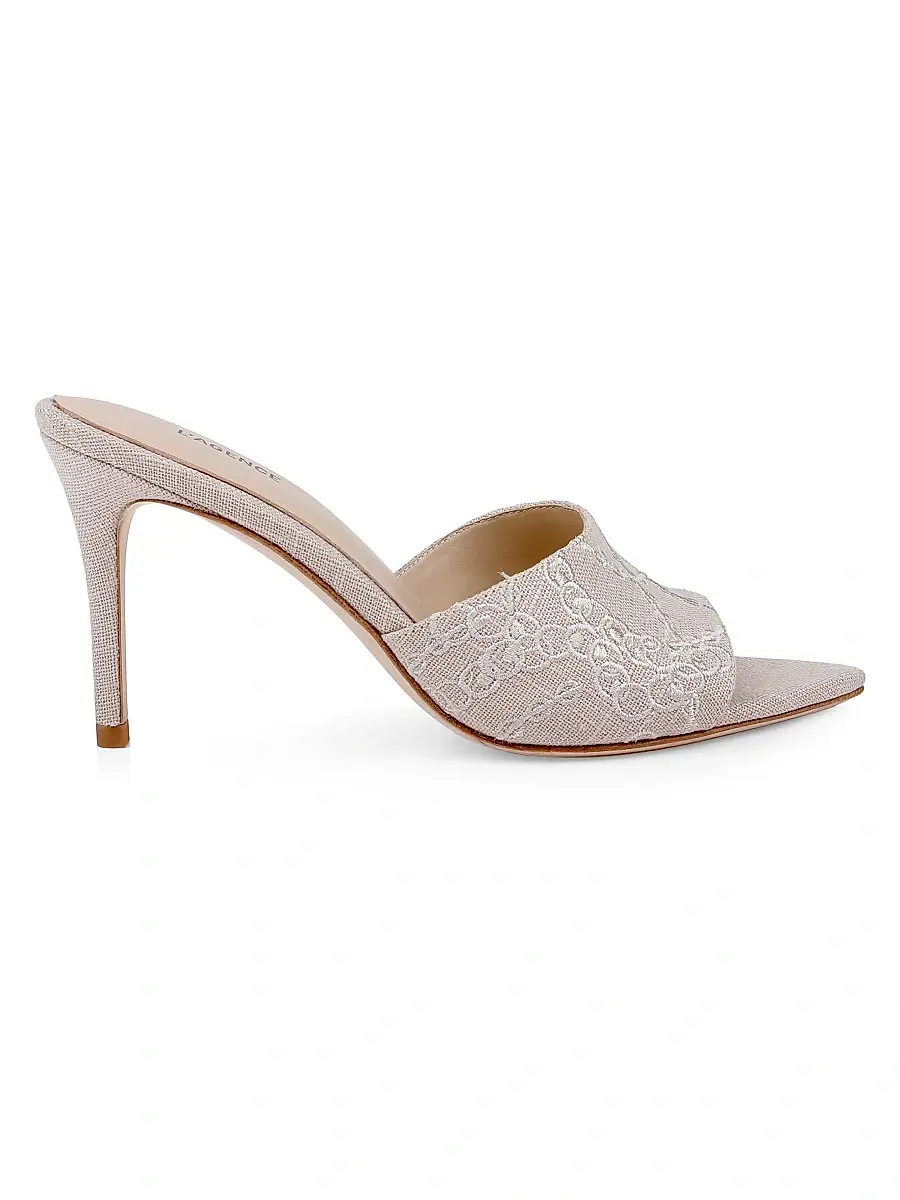 L'Agence Women's Lolita VII 90MM Linen Mules