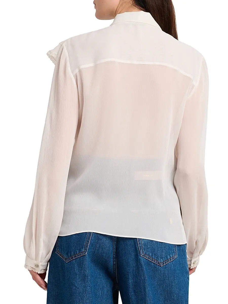 Alberta Ferretti Women's Ruffled Button-Front Blouse | Thumbnail 5