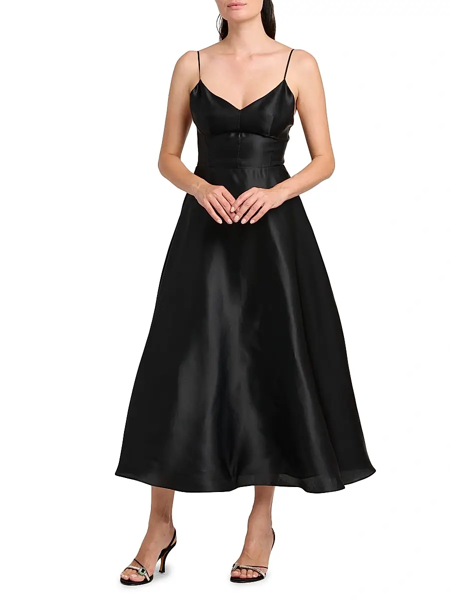 Alberta Ferretti Women's Silk Midi-Dress | Thumbnail 2