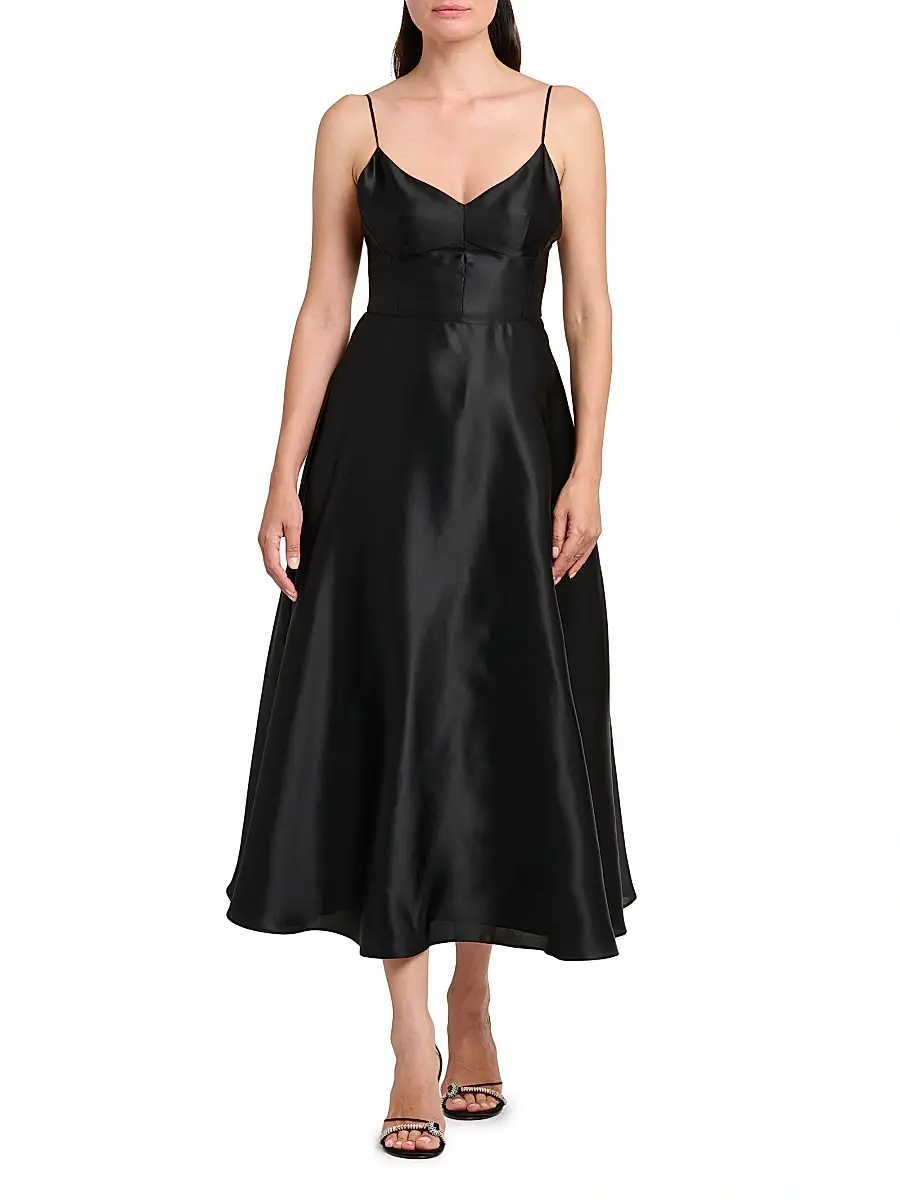 Alberta Ferretti Women's Silk Midi-Dress | Thumbnail 3