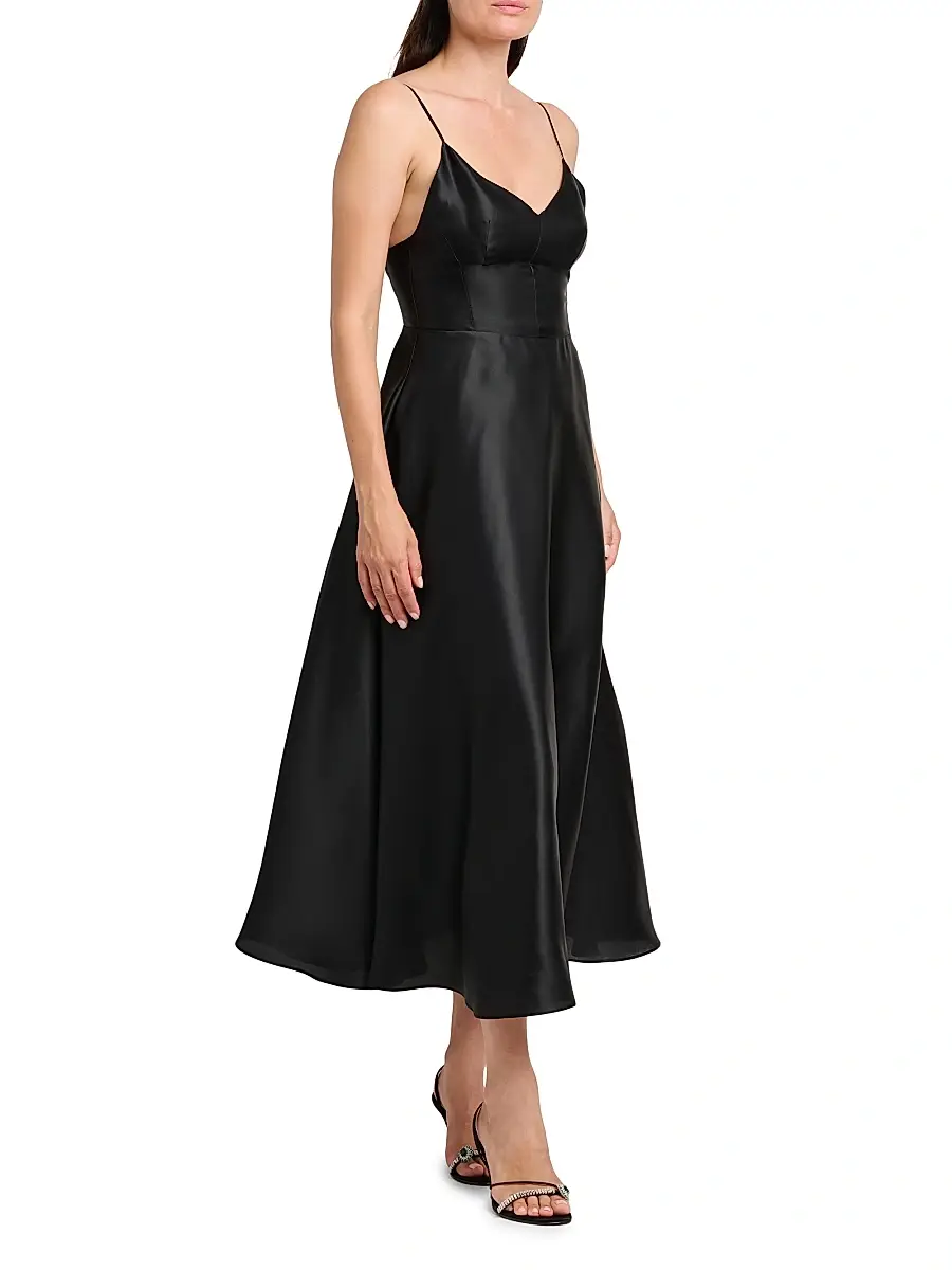 Alberta Ferretti Women's Silk Midi-Dress | Thumbnail 4