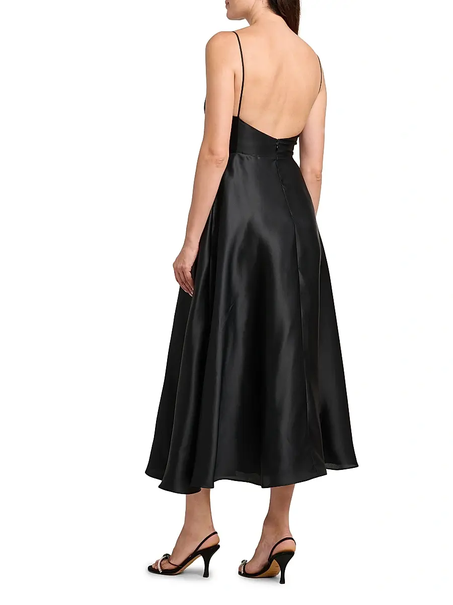 Alberta Ferretti Women's Silk Midi-Dress | Thumbnail 5